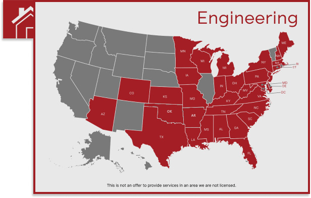 KSE Engineering Map of states they are licensed in
